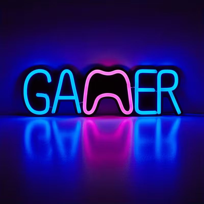 Premium Gamer LED Neon Sign - Pink & Blue Duo