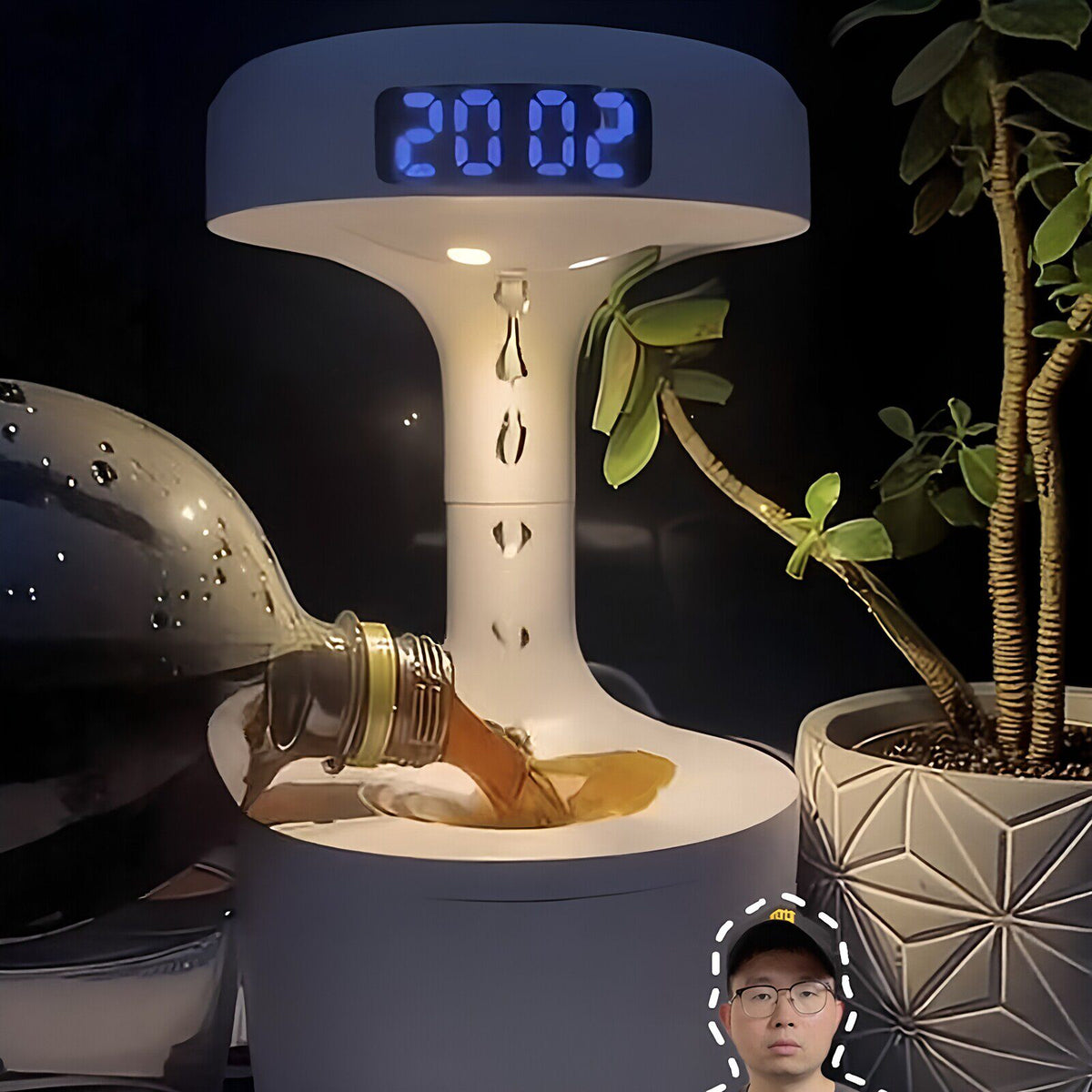 Anti-Gravity Water Droplet Humidifier with LED Mood Light